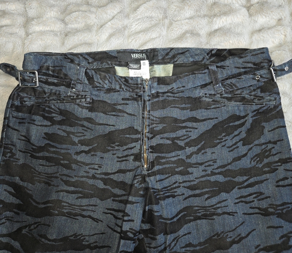 Versus By Versace Blue and Black Bootcut Jeans